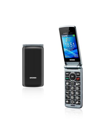 BRONDI AMICO SINCERO (NERO) - TELEFONO CELLULARE PER ANZIANI - TASTO SOS - TORCIA - CONTROLLO REMOTO - ANNUNCIO VOCALE - FOTOCAMERA