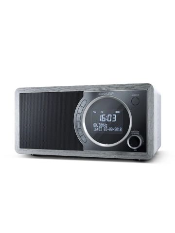 SHARP DR-450(GR) - RADIO DIGITALE - DAB/DAB+ - LCD MONOCROMATICO - 6W - BLUETOOTH - CHASSIS IN LEGNO - GRIGIO