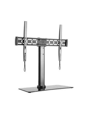 BRAVO TV STAND 1 - STAFFA DA TAVOLO CON BASE IN CRISTALLO TEMPERATO PER TV 32""/55"" - MAX 40 KG - VESA 600X400