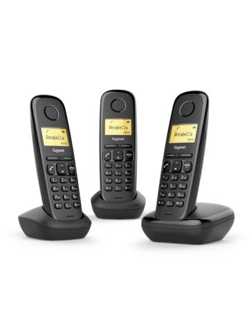 GIGASET A170 TRIO (NERO) - TELEFONO CORDLESS TRIPLO - FUNZIONE SVEGLIA