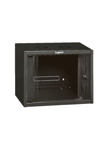 LEGRAND 646201 - ARMADIO RACK 19"" (NERO) - 9 UNITA'' DA MURO (A)492 x (L)600 x (P)450 - PORTA IN VETRO