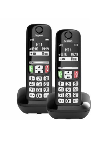 GIGASET E270 DUO (NERO) - TELEFONO CORDLESS SENIOR DOPPIO - VIVAVOCE - TASTI GRANDI