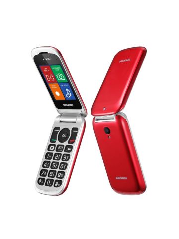 BRONDI STONE+ (ROSSO) - TELEFONO CELLULARE PER ANZIANI - TORCIA - FOTOCAMERA