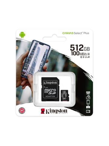 KINGSTON CANVAS SELECT PLUS 512GB (SDCS2/512GB) - MICRO SD 512GB + ADATTATORE SD