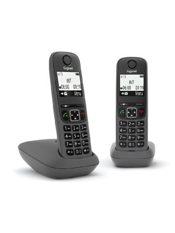 GIGASET AS490 DUO (NERO) - TELEFONO CORDLESS DOPPIO - VIVAVOCE