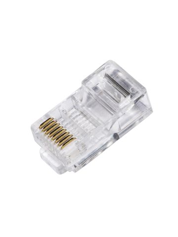 PLUG 8 POLI CAT. 6 UTP NON SCHERMATO RJ45 PER CAVO RETE FLESSIBILE - CONF 100pz