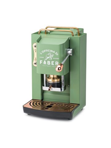 FABER PRO DELUXE VERDE ACIDO - MACCHINA PER CAFFE'' - PRESSACIALDA IN OTTONE - ELETTROVALVOLA E TERMOSTATO 95 - TELAIO IN ACCIAIO