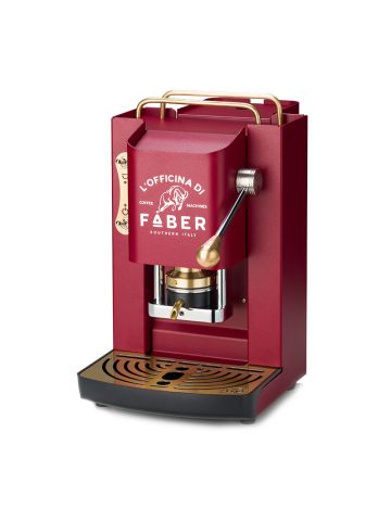 FABER PRO DELUXE ROSSO CILIEGIA - MACCHINA PER CAFFE'' - PRESSACIALDA IN OTTONE - ELETTROVALVOLA E TERMOSTATO 95 - TELAIO IN ACCIAIO