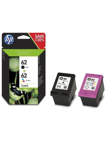 HP 62 2-PACK (N9J71AE) - BLACK + TRI-COLOR - CARTUCCIA ORIGINALE