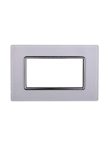 ETTROIT PLACCA IN VETRO 4 MODULI - SERIE SPACE - BIANCO (LN84401) Compatibile BTicino Living