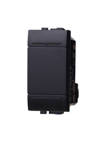 ETTROIT PULSANTE BASCULANTE UNIPOLARE 16A - SERIE SPACE - NERO (LN1001) Compatibile BTicino Living