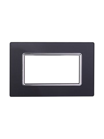 ETTROIT PLACCA IN VETRO 4 MODULI - SERIE SPACE - ACCIAIO SCURO (LN84410) Compatibile BTicino Living