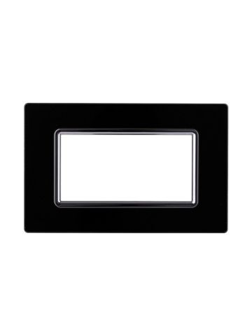ETTROIT PLACCA IN VETRO 4 MODULI - SERIE SPACE - NERO (LN84402) Compatibile BTicino Living
