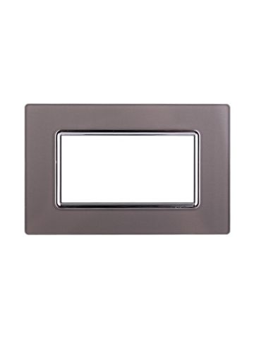 ETTROIT PLACCA IN VETRO 4 MODULI - SERIE SPACE - SILVER (LN84406) Compatibile BTicino Living