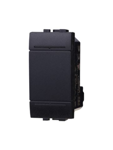 ETTROIT DEVIATORE UNIPOLARE BASCULANTE 16A - SERIE SPACE - NERO (LN0801) Compatibile BTicino Living