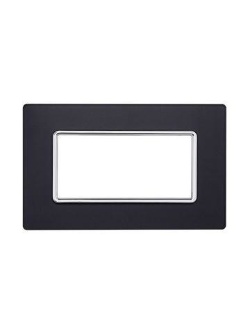 ETTROIT PLACCA IN VETRO 4 MODULI - SERIE SOLAR - ACCIAIO SCURO (MT84410) Compatibile BTicino Matix