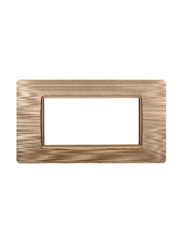 ETTROIT PLACCA IN PLASTICA 4 MODULI - SERIE STARLIGHT - ORO SATINATO (EV85411) Compatibile Vimar Plana