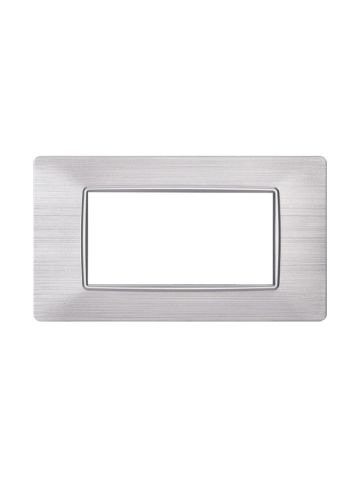 ETTROIT PLACCA IN PLASTICA 4 MODULI - SERIE STARLIGHT - ARGENTO SATINATO (EV85415) Compatibile Vimar Plana