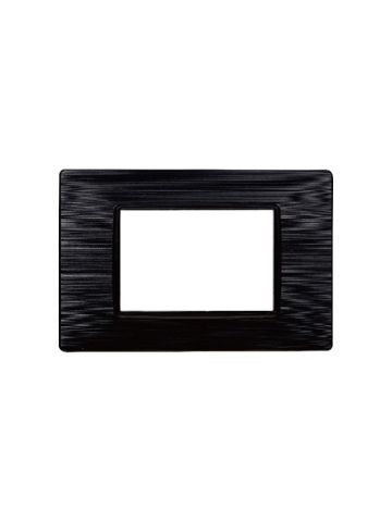 ETTROIT PLACCA IN PLASTICA 3 MODULI - SERIE STARLIGHT - NERO SATINATO (EV85314) Compatibile Vimar Plana