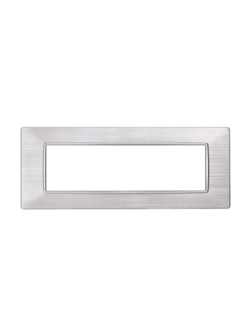 ETTROIT PLACCA IN PLASTICA 7 MODULI - SERIE STARLIGHT - ARGENTO SATINATO (EV85615) Compatibile Vimar Plana