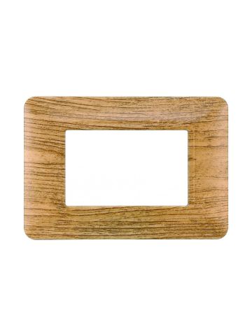 ETTROIT PLACCA IN PLASTICA 3 MODULI - SERIE SOLAR - LEGNO ROVERE (MT83305) Compatibile BTicino Matix