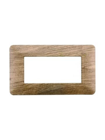 ETTROIT PLACCA IN PLASTICA 4 MODULI - SERIE SOLAR - LEGNO ROVERE SBIANCATO (MT83404) Compatibile BTicino Matix