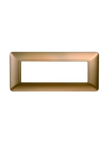 ETTROIT PLACCA IN PLASTICA 6 MODULI - SERIE SOLAR - ORO (MT83611) Compatibile BTicino Matix