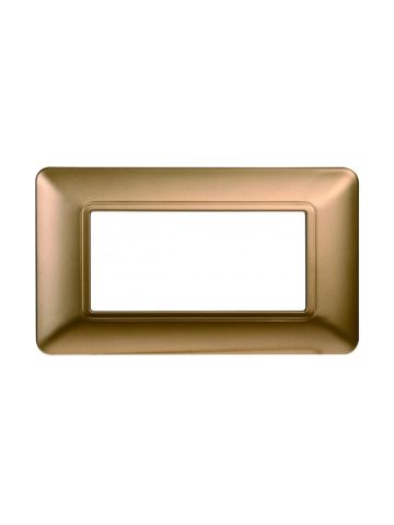 ETTROIT PLACCA IN PLASTICA 4 MODULI - SERIE SOLAR - ORO (MT83411) Compatibile BTicino Matix
