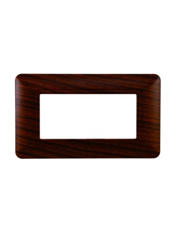 ETTROIT PLACCA IN PLASTICA 4 MODULI - SERIE SOLAR - LEGNO NOCE (MT83403) Compatibile BTicino Matix