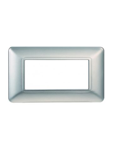 ETTROIT PLACCA IN PLASTICA 4 MODULI - SERIE SOLAR - SILVER (MT83406) Compatibile BTicino Matix