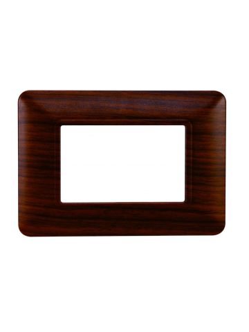 ETTROIT PLACCA IN PLASTICA 3 MODULI - SERIE SOLAR - LEGNO NOCE (MT83303) Compatibile BTicino Matix