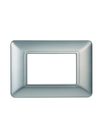 ETTROIT PLACCA IN PLASTICA 3 MODULI - SERIE SOLAR - SILVER (MT83306) Compatibile BTicino Matix