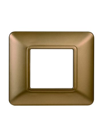 ETTROIT PLACCA IN PLASTICA 2 MODULI - SERIE SOLAR - ORO (MT83211) Compatibile BTicino Matix