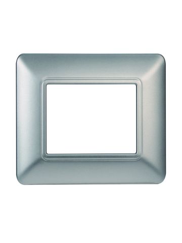ETTROIT PLACCA IN PLASTICA 2 MODULI - SERIE SOLAR - SILVER (MT83206) Compatibile BTicino Matix