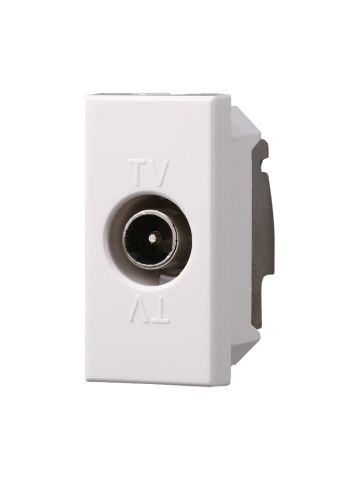 ETTROIT CONNETTORE TV MASCHIO PASSANTE - SERIE MOON - BIANCO (AB2253) Compatibile BTicino Axolute