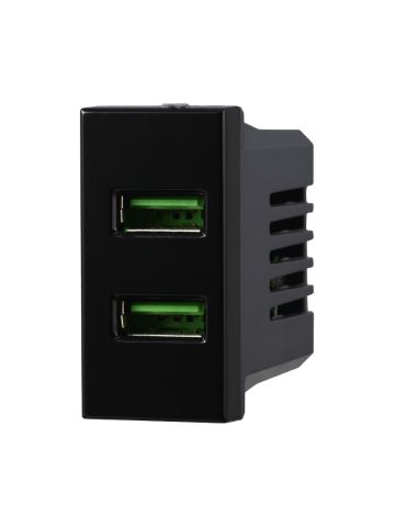 ETTROIT PRESA USB 2 IN 1 (USB-A + USB-A) - SERIE MOON - GRIGIO (AN2402) Compatibile BTicino Axolute