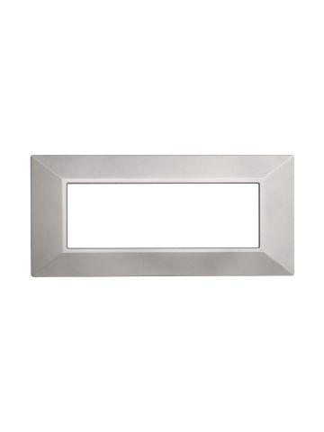 ETTROIT PLACCA PIRAMIDE 6 MODULI - SERIE MOON - SILVER (AN90606) Compatibile ABB Axolute