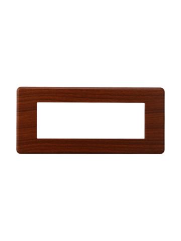 ETTROIT PLACCA SLIM 6 MODULI - SERIE MOON - NOCE (AN87603) Compatibile ABB Axolute