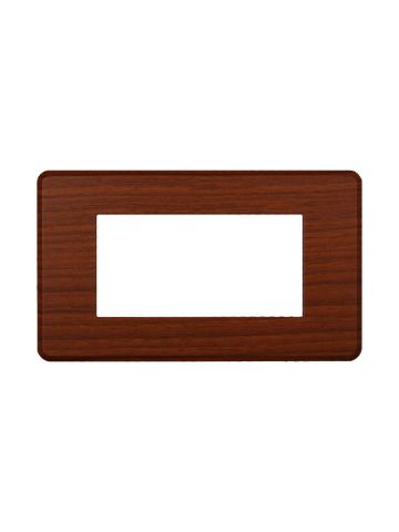 ETTROIT PLACCA SLIM 4 MODULI - SERIE MOON - NOCE (AN87403) Compatibile ABB Axolute