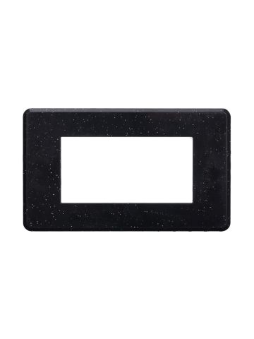 ETTROIT PLACCA SLIM 4 MODULI - SERIE MOON - NERO BRILLANTE (AN87424) Compatibile ABB Axolute