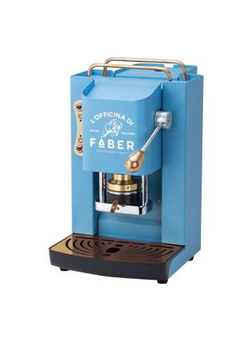 FABER PRO DELUXE TURCHESE - MACCHINA PER CAFFE'' - PRESSACIALDA IN OTTONE - ELETTROVALVOLA E TERMOSTATO 95 - TELAIO IN ACCIAIO