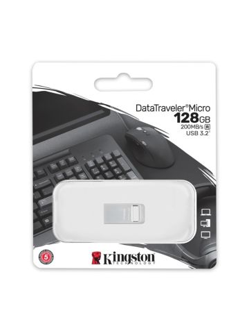 KINGSTON DATATRAVELER MICRO (DTMC3G2/128GB) - PEN DRIVE 128GB USB 3.2 - METAL CHASSIS