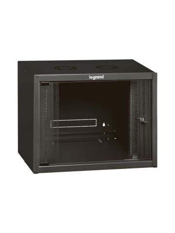 ARMADIO RACK LEGRAND 19"" 15 UNITA'' DA MURO (A)758 x (L)600 x (P)450 BLACK PORTA IN VETRO