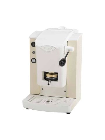 FABER SLOT PLAST BASIC  - MACCHINA PER CAFFE'' CON PRESSACIALDA IN OTTONE - TELAIO IN METALLO SABBIA E FRONTALE IN POLICARBONATO BIANCO