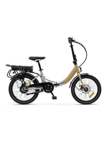 LANCIA Y BRIO (LN-BI-220004 ) FOLDING CITY E-BIKE (SILVER/GOLD) - BICICLETTA ELETTRICA - RUOTE 20""X1.95"" Kenda - MOTORE BAFANG 250W 36V - BATTERIA  36V 7.8AH - SUPERLEGGERA  - AUTONOMIA FINO AD 60KM