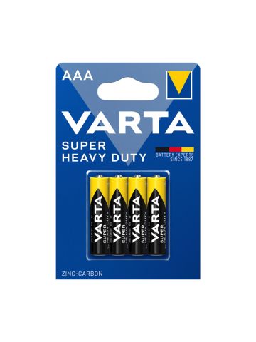 VARTA BLISTER 4 BATTERIE MINISTILO AAA - ZINCO CARBONE - MASTER CARTON DA 12 PZ