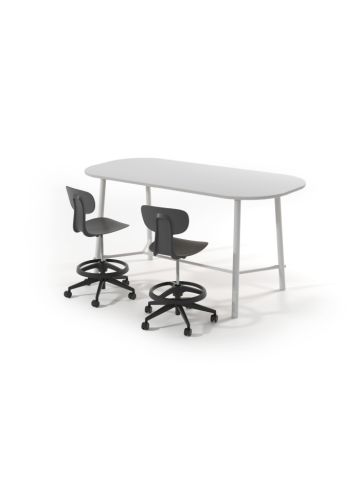 TIGLIO Meeting 200,5x90,5cm h105,7cm, struttura bianca, piano melamina bianco T.ML.M.O20090.M6HfB.BB