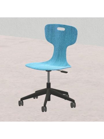 GIGLIO Wood blu H da 39,2 a 47,6cm, scocca in legno, struttura nera con ruote SD.FLEXW.5r.N.BL