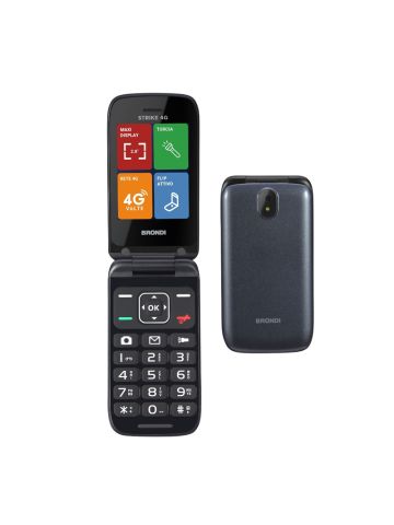 BRONDI STRIKE 4G (GRIGIO) - TELEFONO CELLULARE PER ANZIANI - TORCIA - FOTOCAMERA - VOLTE - CONNETTIVITA 4G