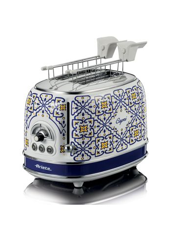 ARIETE TOASTER CAPRI EDITION (155) - TOSTAPANE ELETTRICO IN METALLO - 6 LIVELLI DORATURA - ESPULSIONE AUTOMATICA - 2 FETTE - 815W